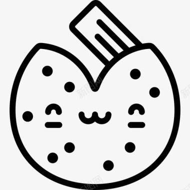 幸运饼干可爱的食物直系的图标图标