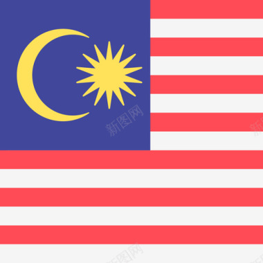 马拉西亚国际旗帜4广场图标图标