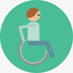 平面轮椅轮椅医用6圆形平面图标高清图片