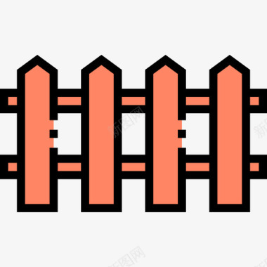 围墙建筑构造4线条颜色图标图标