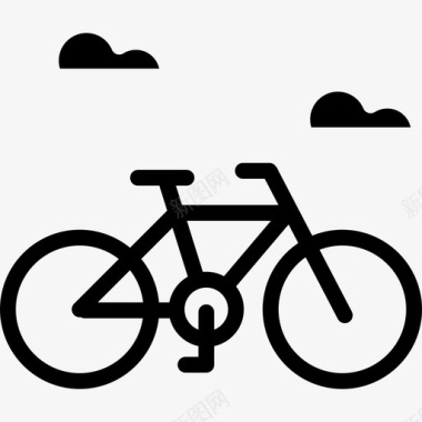 自行车交通工具暑假套装图标图标