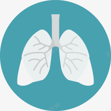肺部吸烟圆圈扁平图标图标