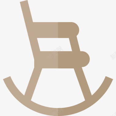 摇椅家具颜色扁平图标图标