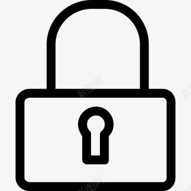公共标识安全挂锁安全7线性图标图标