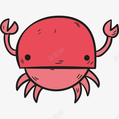 螃蟹夏日假期颜色图标图标