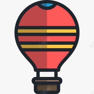 热气球热气球自然线颜色线颜色图标图标