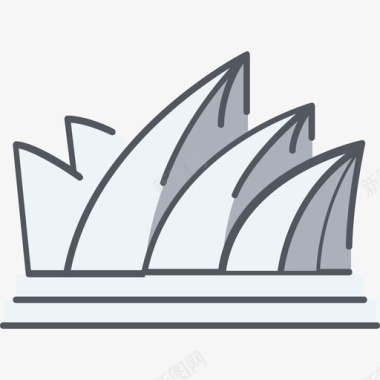 悉尼歌剧院纪念碑10号彩色图标图标