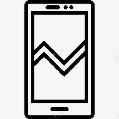智能大屏手机智能手机内容创建者字形细线图标图标