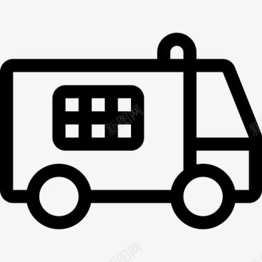 公共标识安全救护车安全图标轮廓图标