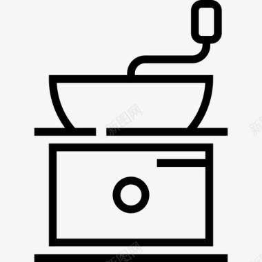 研磨钵咖啡研磨机食品7线性图标图标