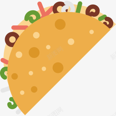 墨西哥玉米卷美食套餐平板图标图标