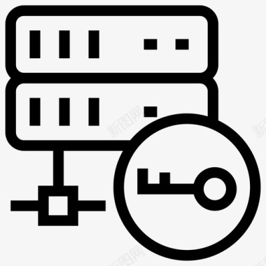 USB数据线服务器密钥锁保护图标图标