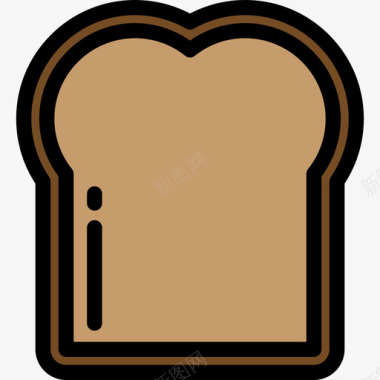 面包食品和餐厅超大包装颜色线性颜色图标图标