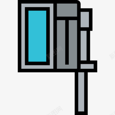 软盒相机和附件4线颜色图标图标
