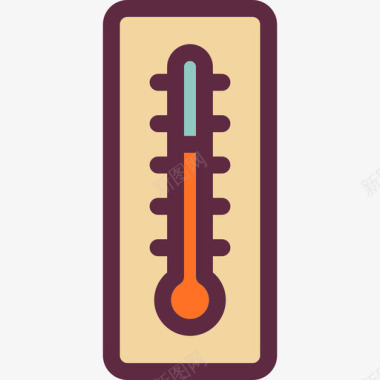 秋季元素温度计秋季元素2线性颜色图标图标