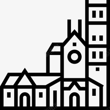 圣西蒙和海伦娜教堂地标4直线形图标图标