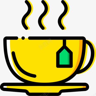 茶杯咖啡厅10黄色图标图标