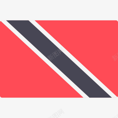特立尼达和多巴哥国际旗帜长方形图标图标