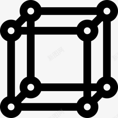 立方体构成立方体实验室设备线性图标图标