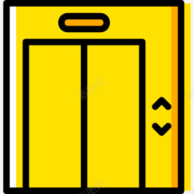房地产图标矢量图电梯房地产11号黄色图标图标