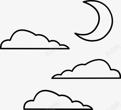 夜云天空图标图标