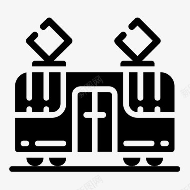 公共交通标识电车公共交通交通图标图标