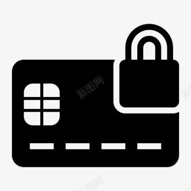锁卡芯片信用卡图标图标