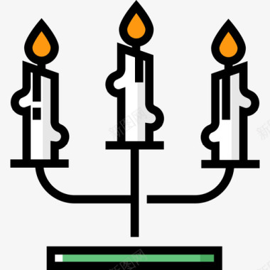 蜡烛圣诞13线颜色图标图标
