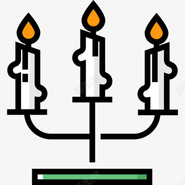 圣诞文案设计蜡烛圣诞13线颜色图标图标