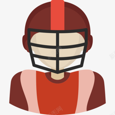 美国运动美国橄榄球运动员体育头像平手图标图标