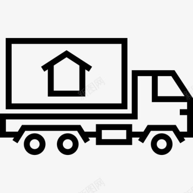 塔吊施工卡车建筑施工3线性图标图标