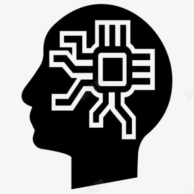 接口方面人工智能脑机脑机接口图标图标