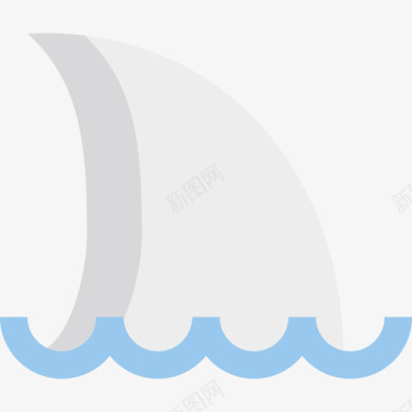 趣味色彩鲨鱼冒险和旅行色彩扁平图标图标