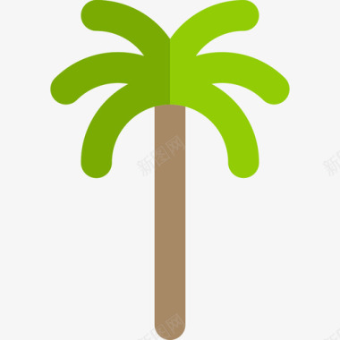 棕榈树生态5平坦图标图标