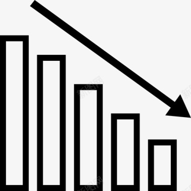 亏损商业和金融图标集细线图标