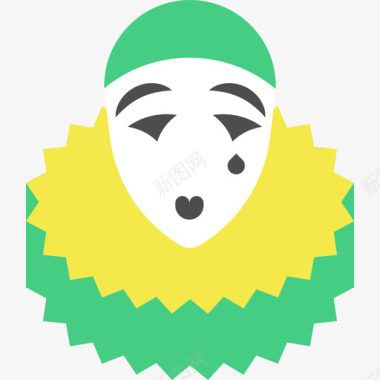 巴西标志Pierrot彩色巴西元素扁平图标图标