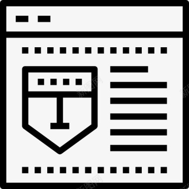 防病毒浏览器防病毒和安全设置线性图标图标