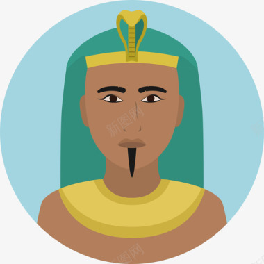 埃及民族文化圆形扁平图标图标