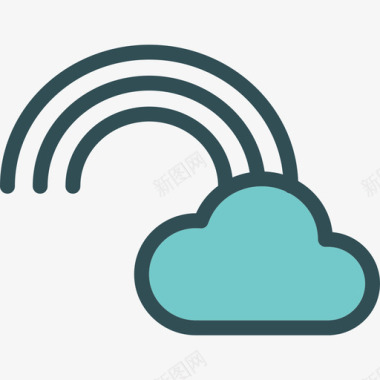 彩虹条纹彩虹天气16线性颜色图标图标
