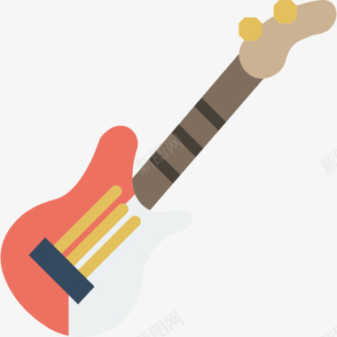 电吉他音乐元素平板图标图标