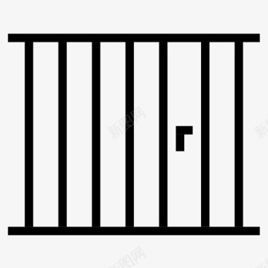 监狱牢笼法官图标图标