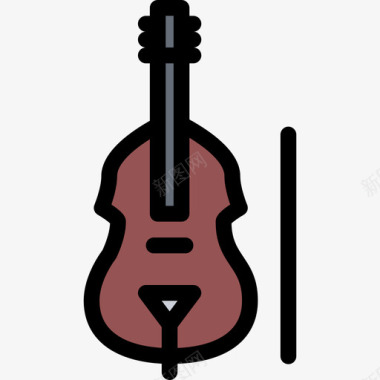大提琴音乐5色彩图标图标