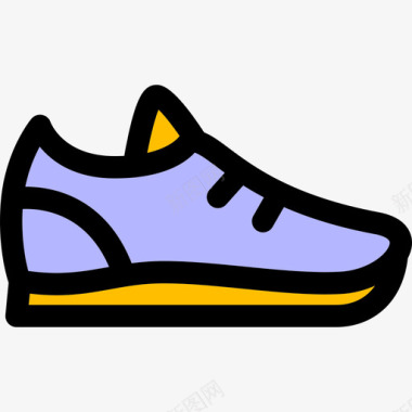 运动鞋时尚线性色彩健身元素图标图标