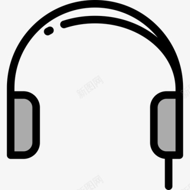 耳机电子产品8线状彩色图标图标