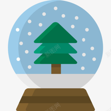 雪花地球仪圣诞节25扁平图标图标