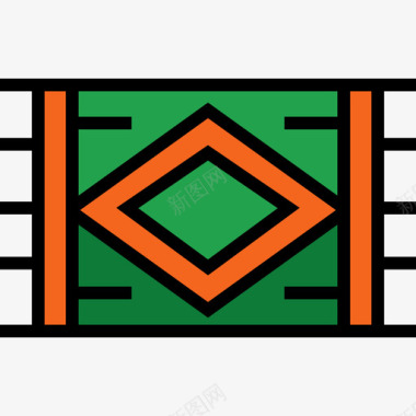 地毯墨西哥元素8线性颜色图标图标