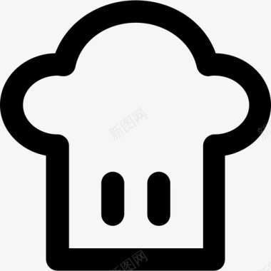 厨师帽时尚经典系列大胆圆润图标图标