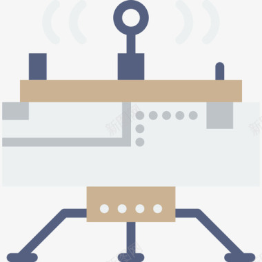 月球舱空间3扁平图标图标