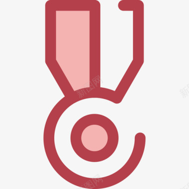奖章工作效率2红色图标图标