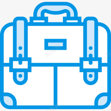 手提箱商务和市场部蓝色图标图标